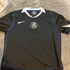 Nike Chelsea Black Jersey with White and Blue Accents
